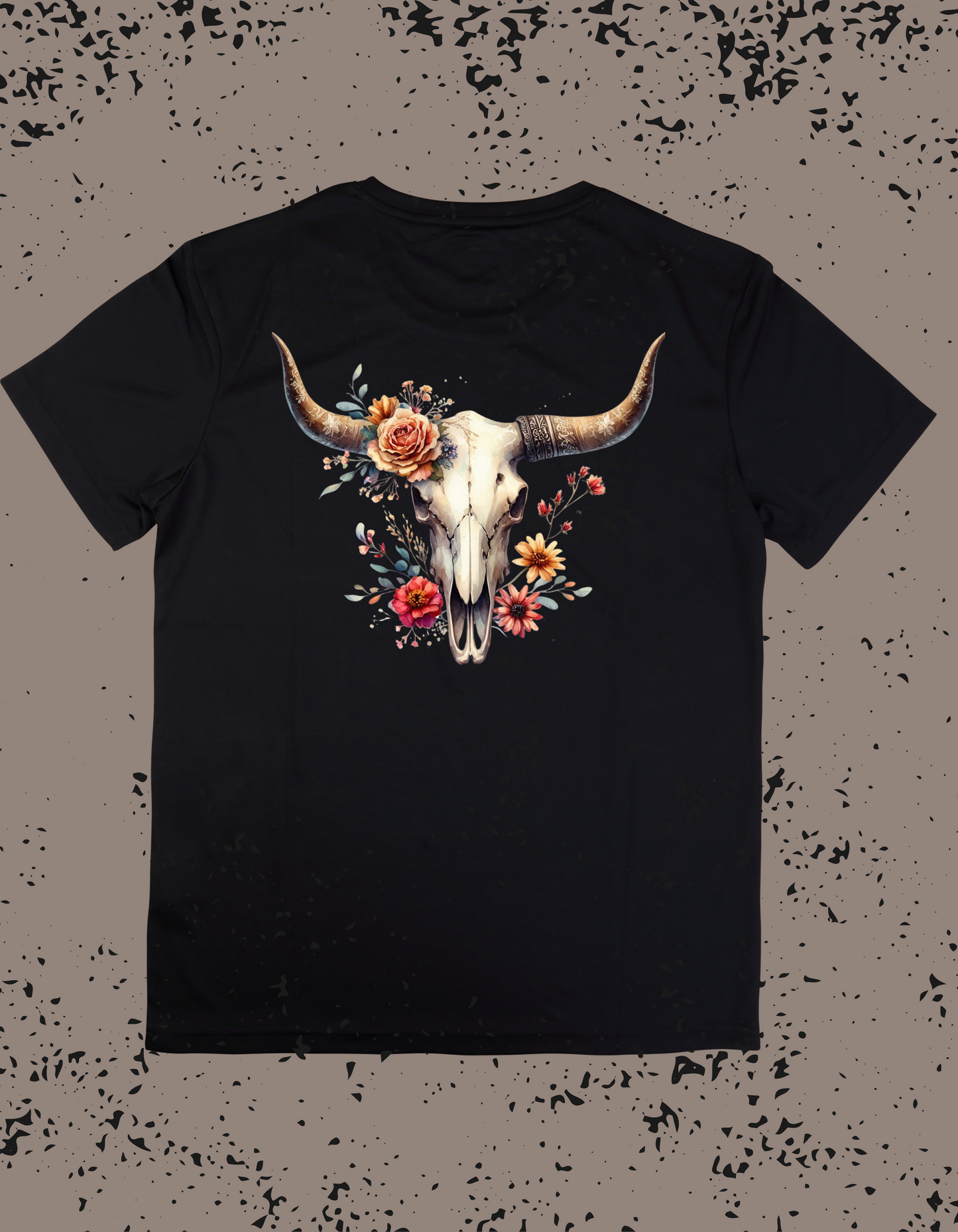 Boho Bull Skull and Flowers