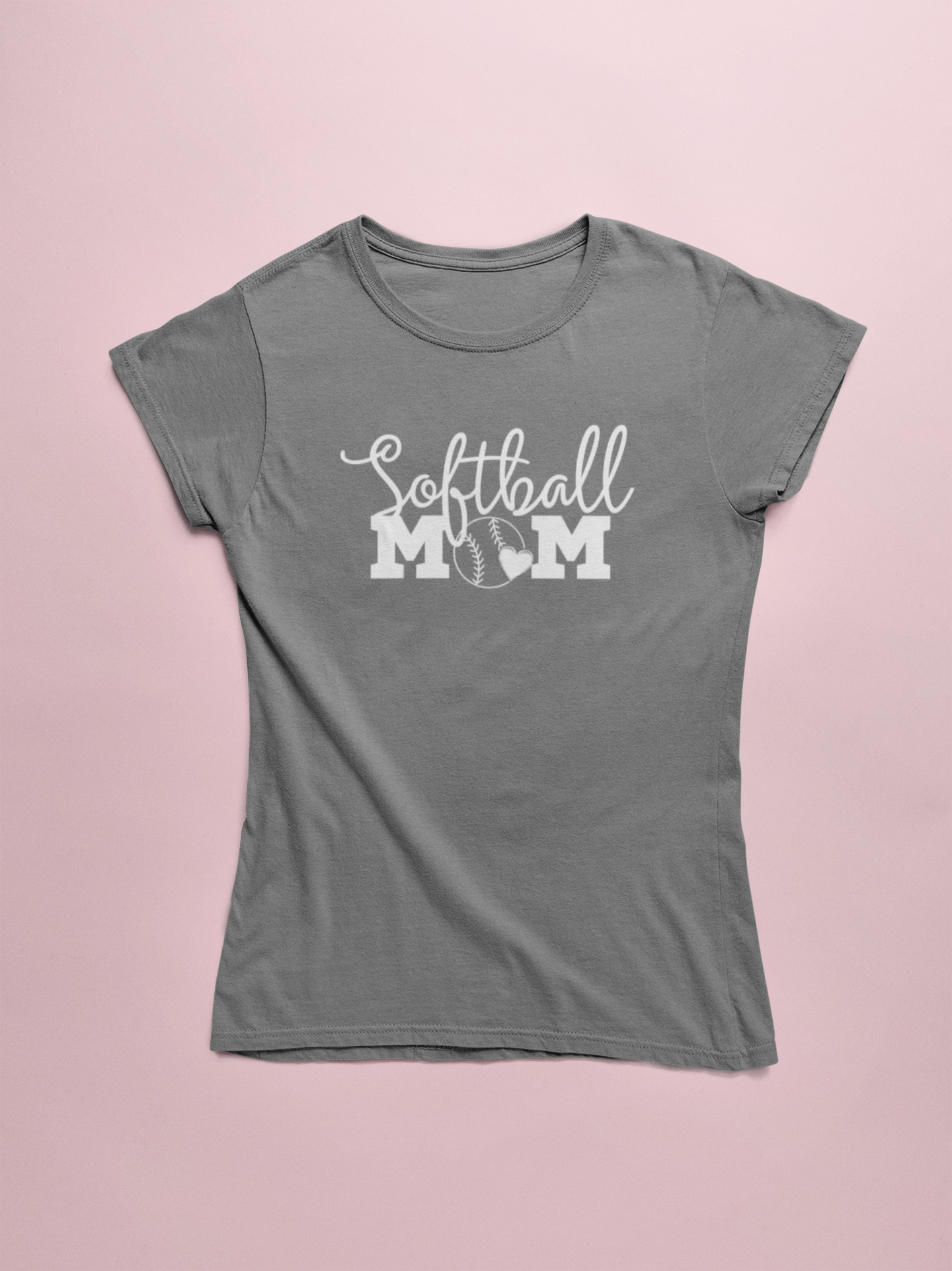 Softball Mom White Logo Tee