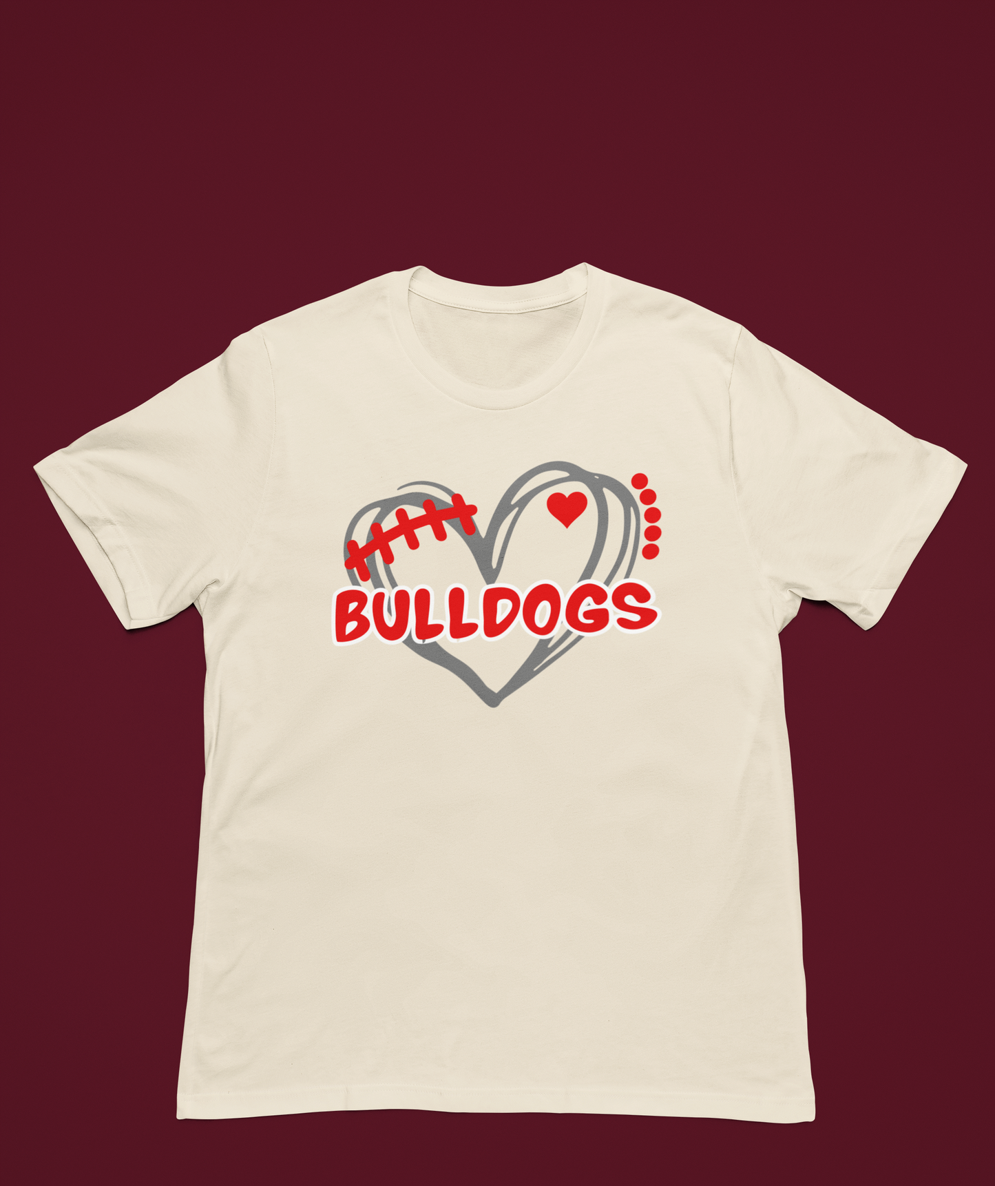Bulldogs Football Heart In Gray!