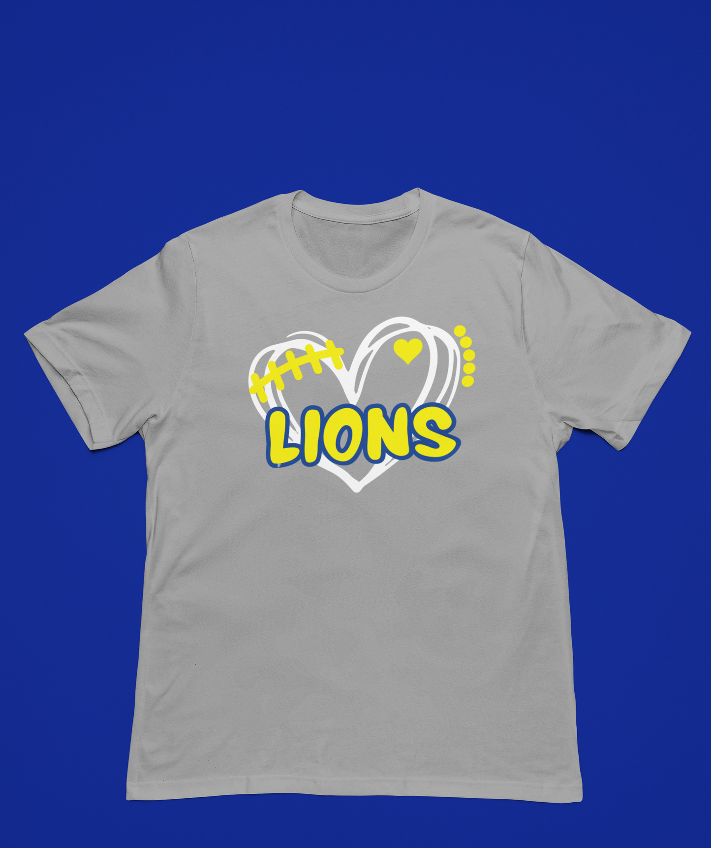 Lions Football Heart In White & Yellow!