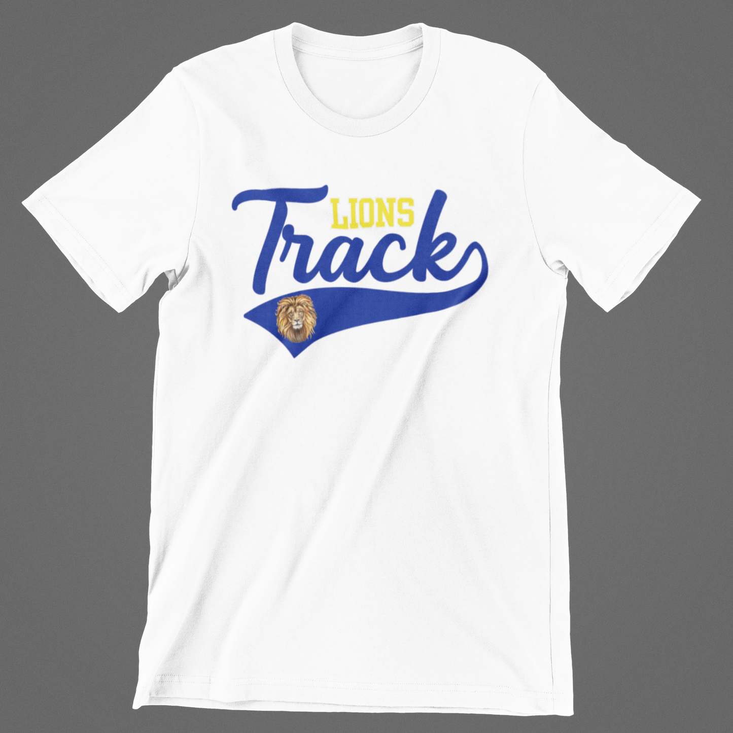 Lions Track Swoosh & Mascot Logo Tee