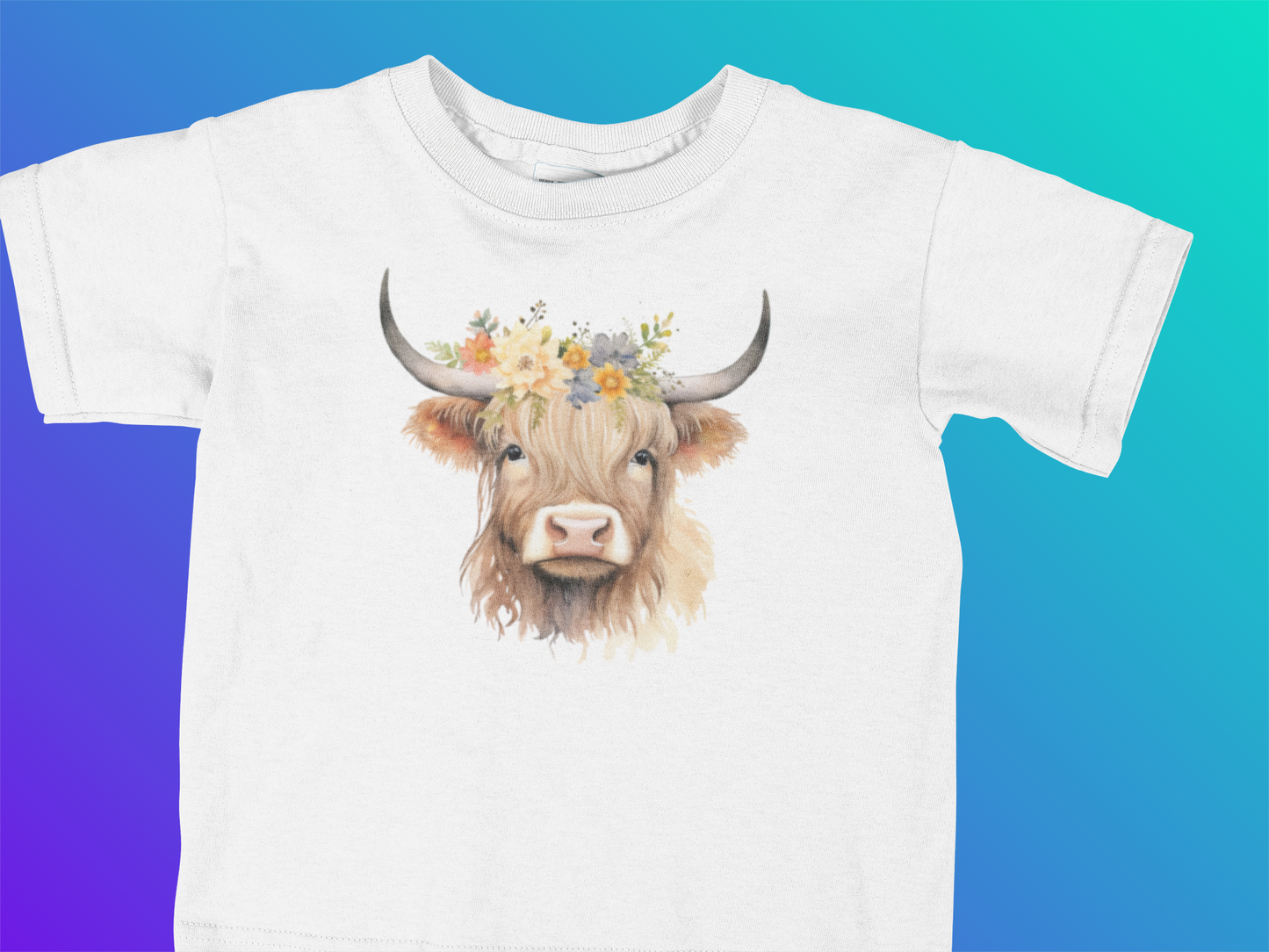 Highland Cow Watercolor Logo