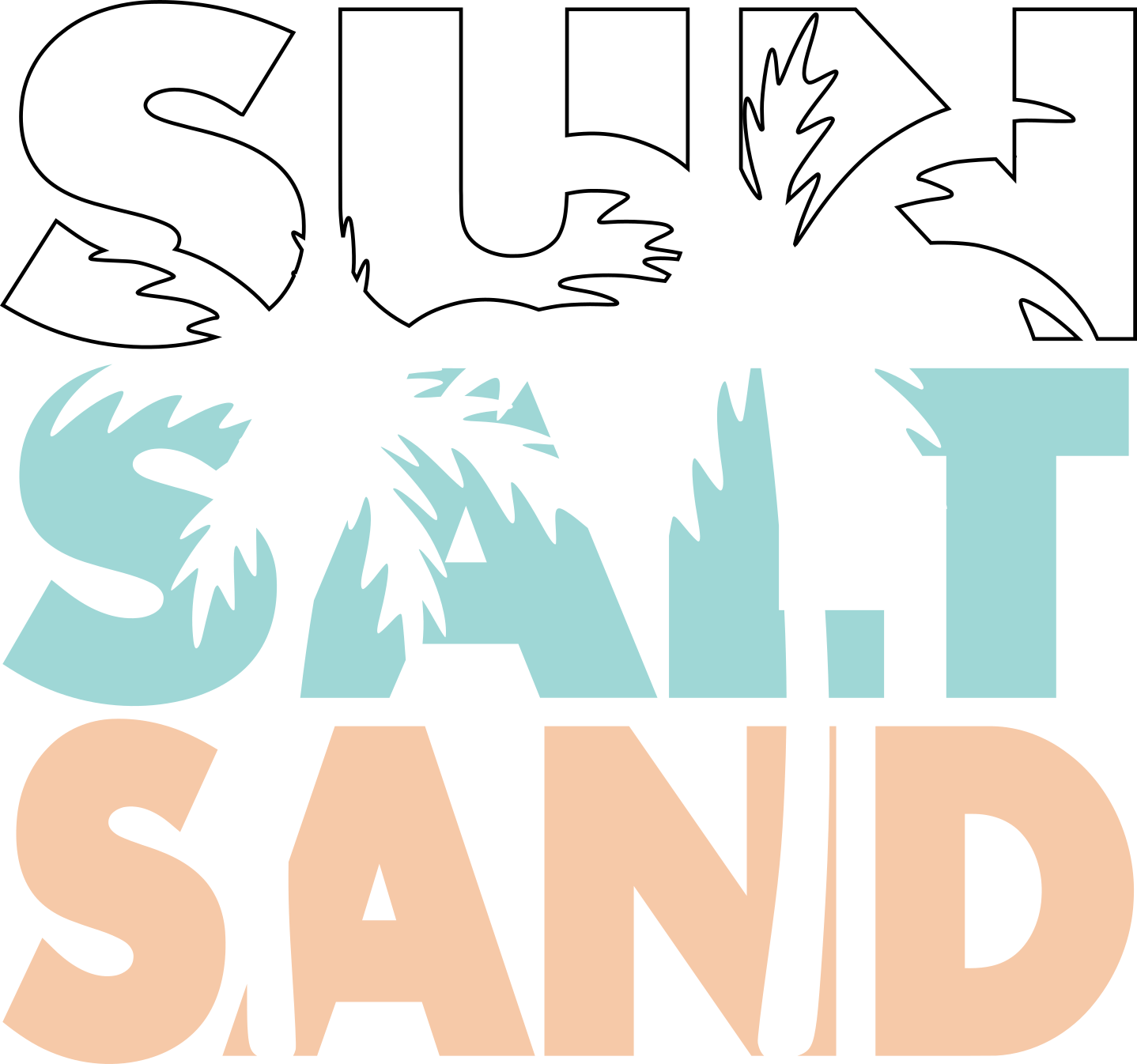 Sun Salt Sand Palm Tree Logo