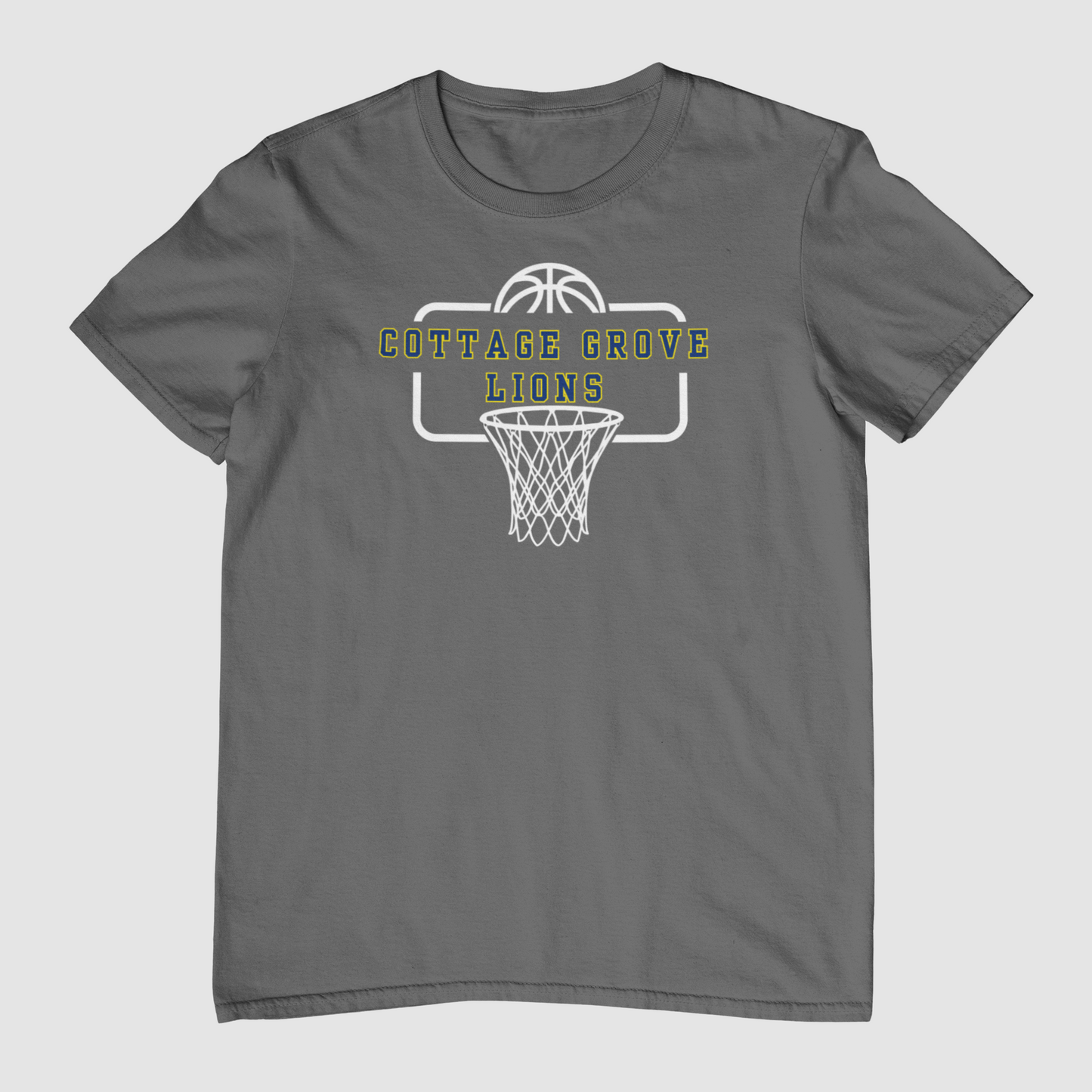 Cottage Grove Lions Blue & Gold Basketball Hoop Logo