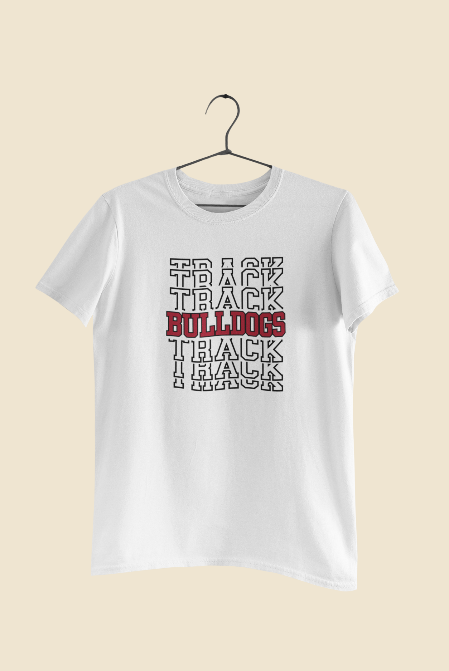 Bulldogs Stacked In Black Track Tee