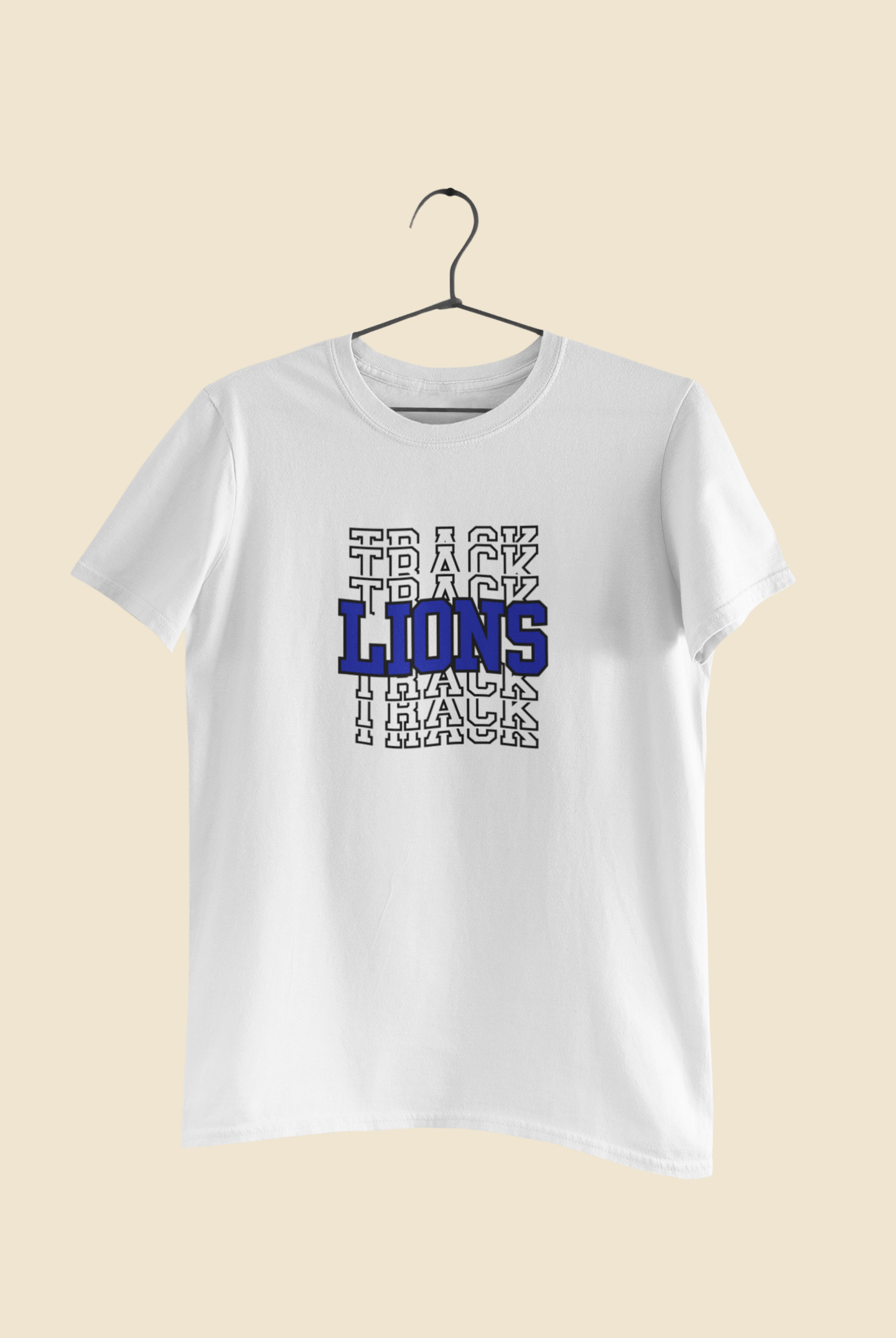 Lions Stacked In Black Track Tee