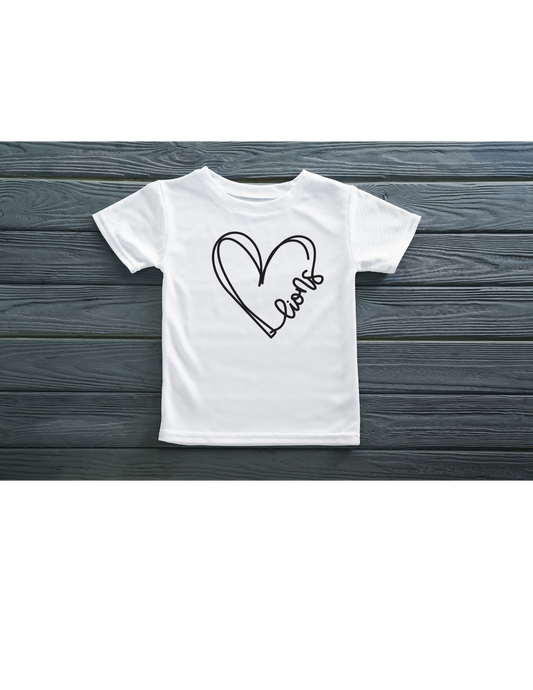 Black Heart Outline with Lions
