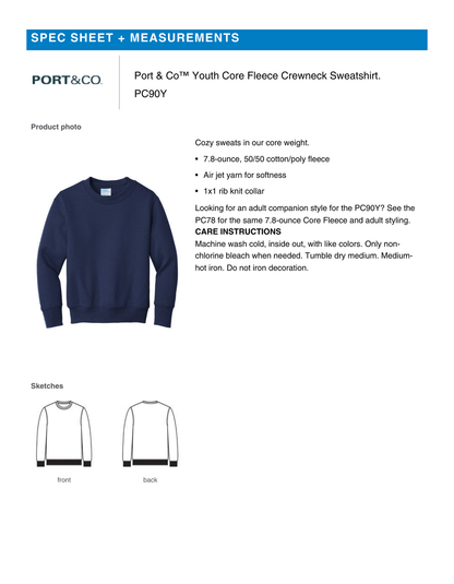 SLDA Charcoal YOUTH Crewneck Sweatshirt