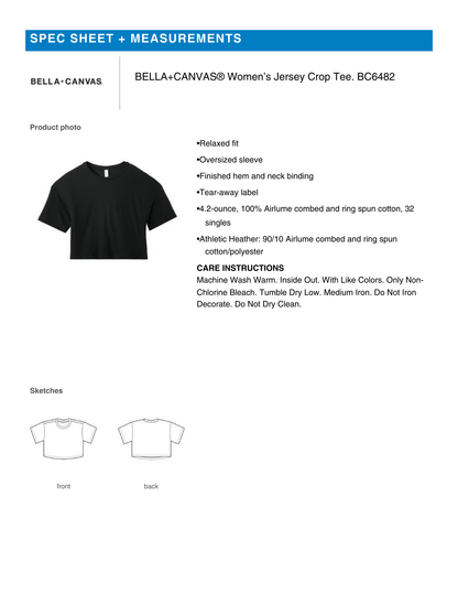 CRESWELL SOCCER WOMENS JERSEY CROP TEE DESIGN #1 -BLACK