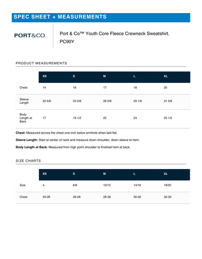 SLDA Charcoal YOUTH Crewneck Sweatshirt