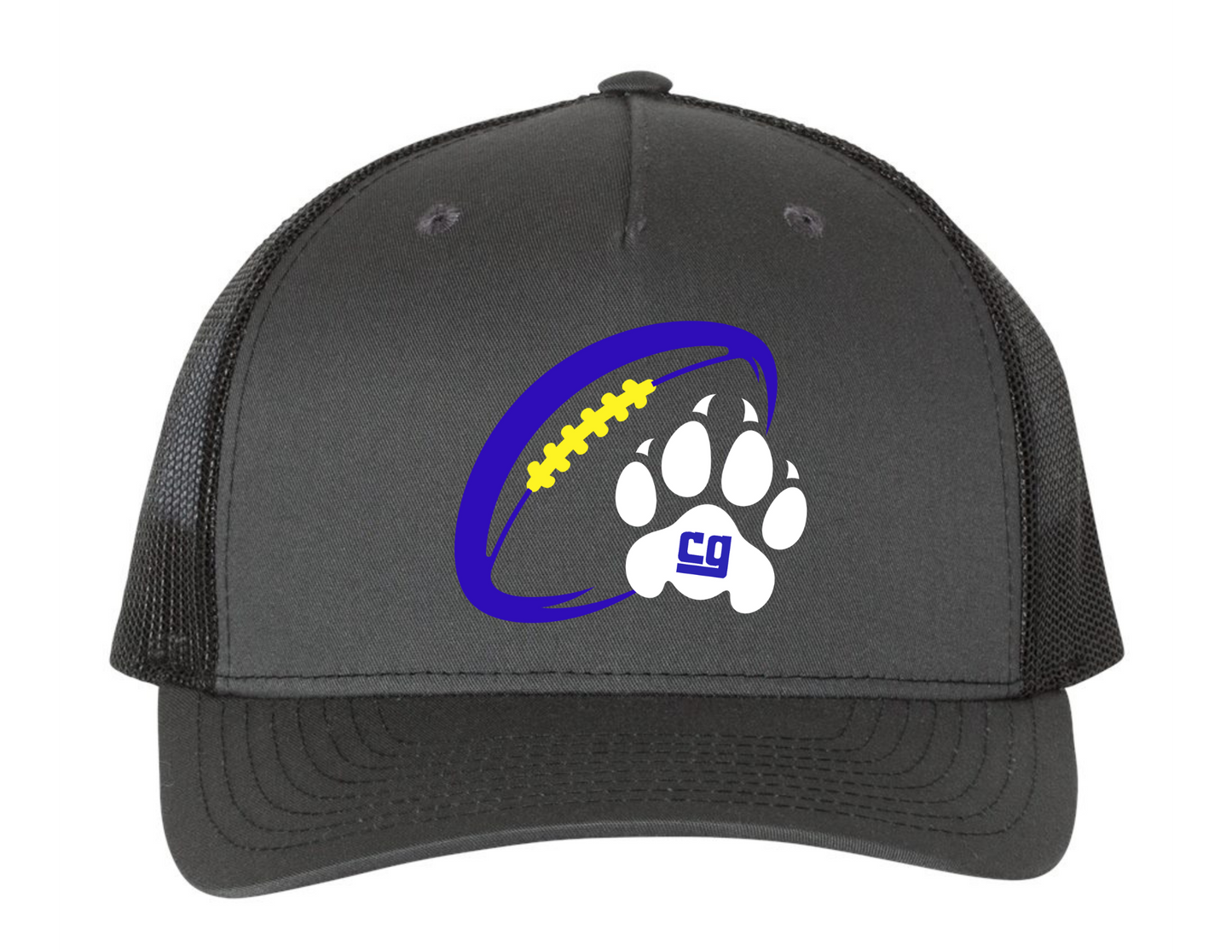 Blue & Gold Lions Paw Print & Football Hat