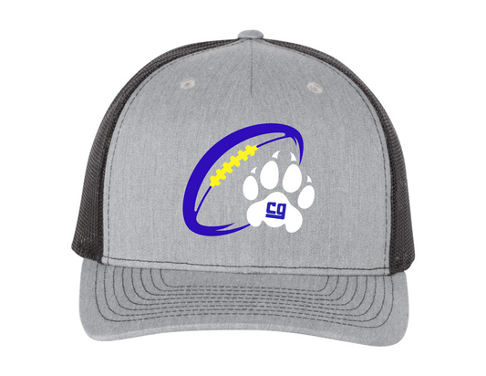 Blue & Gold Lions Paw Print & Football Hat