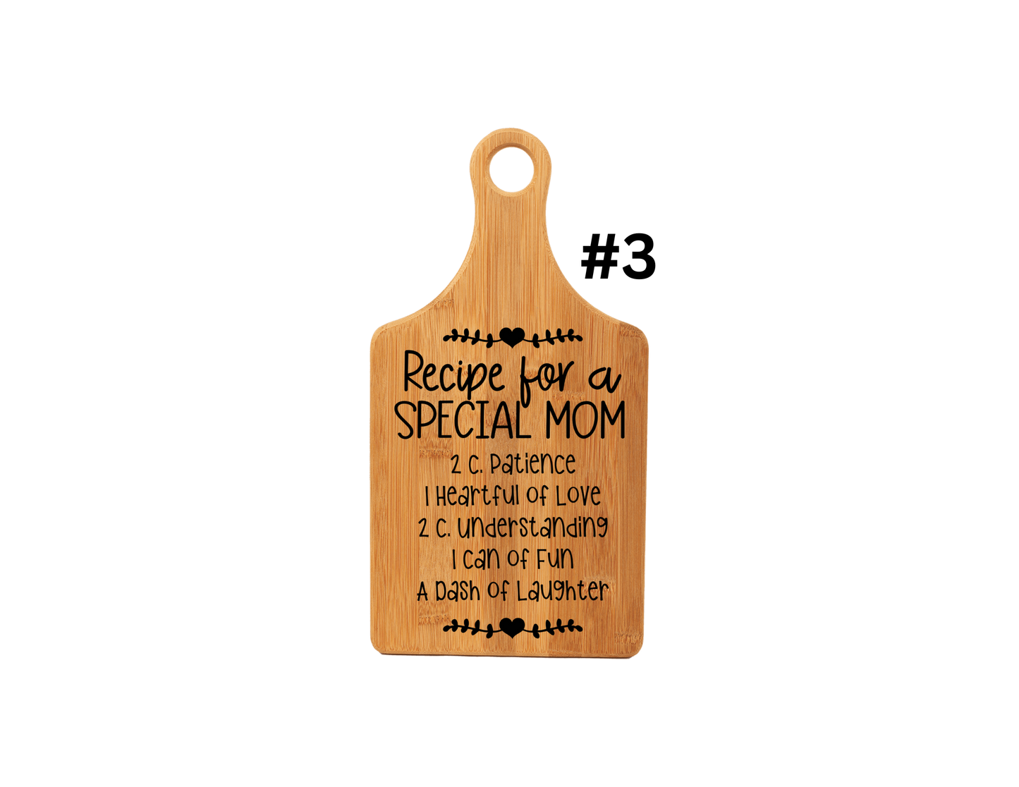 Recipe For A Special Mom Cutting Board