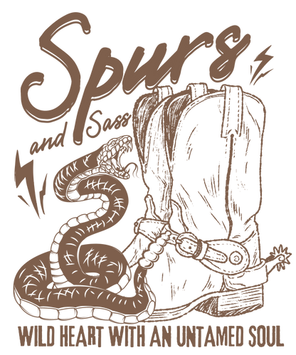 Spurs And Sass In Brown Logo