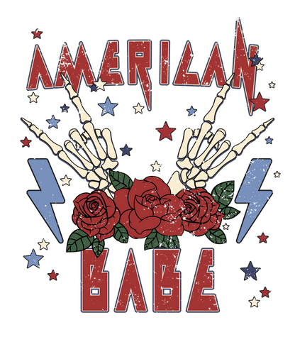 Retro American Babe Rocker Logo