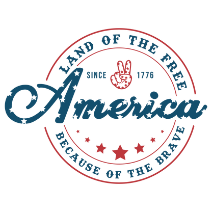 Round American Land Of The Free  Logo