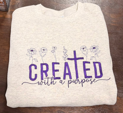 CREATED With A Purpose Embroidered Design