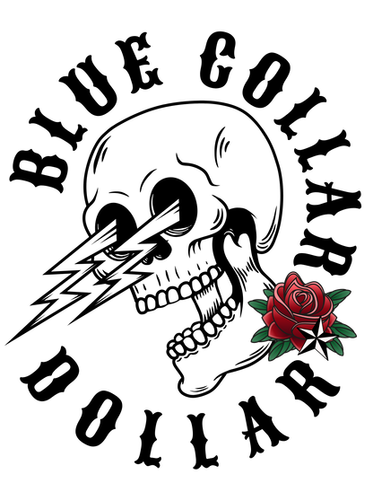 Electricians Blue Collar Dollar & Red Rose