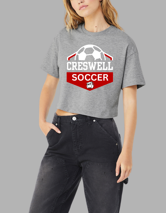 CRESWELL SOCCER WOMENS JERSEY CROP TEE DESIGN #1