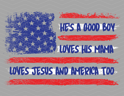He's A Good Boy America 4th Of July Graphic