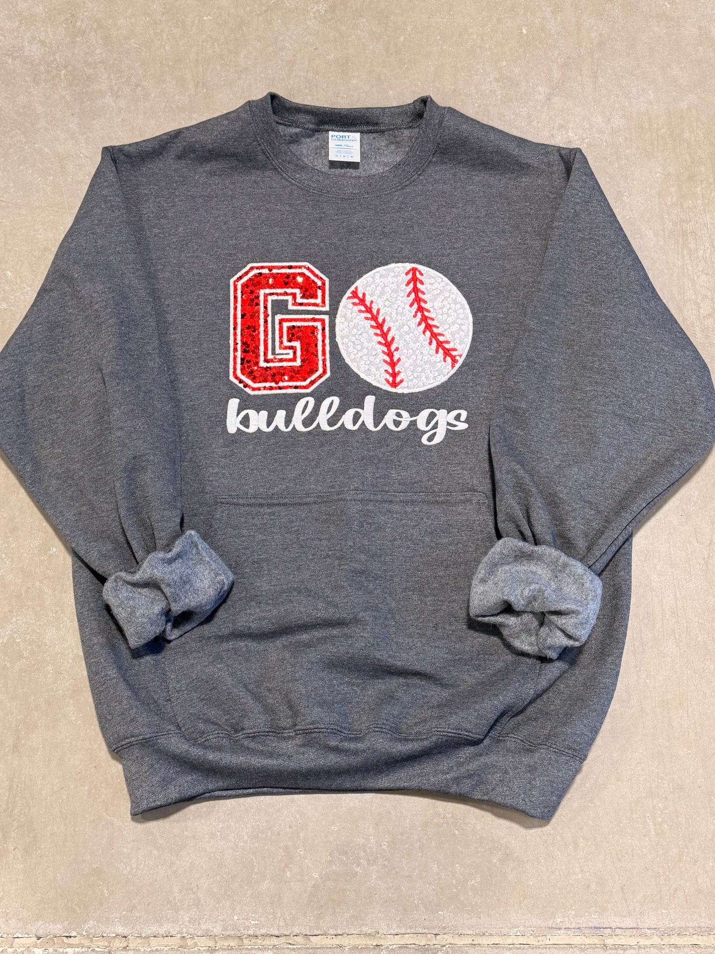 Go Bulldogs Baseball Applique Logo