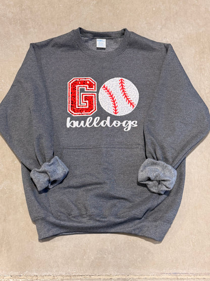 Go Bulldogs Baseball Applique Logo