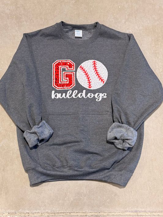 Go Bulldogs Baseball Applique Logo