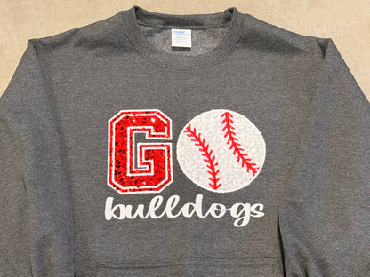 Go Bulldogs Baseball Applique Logo