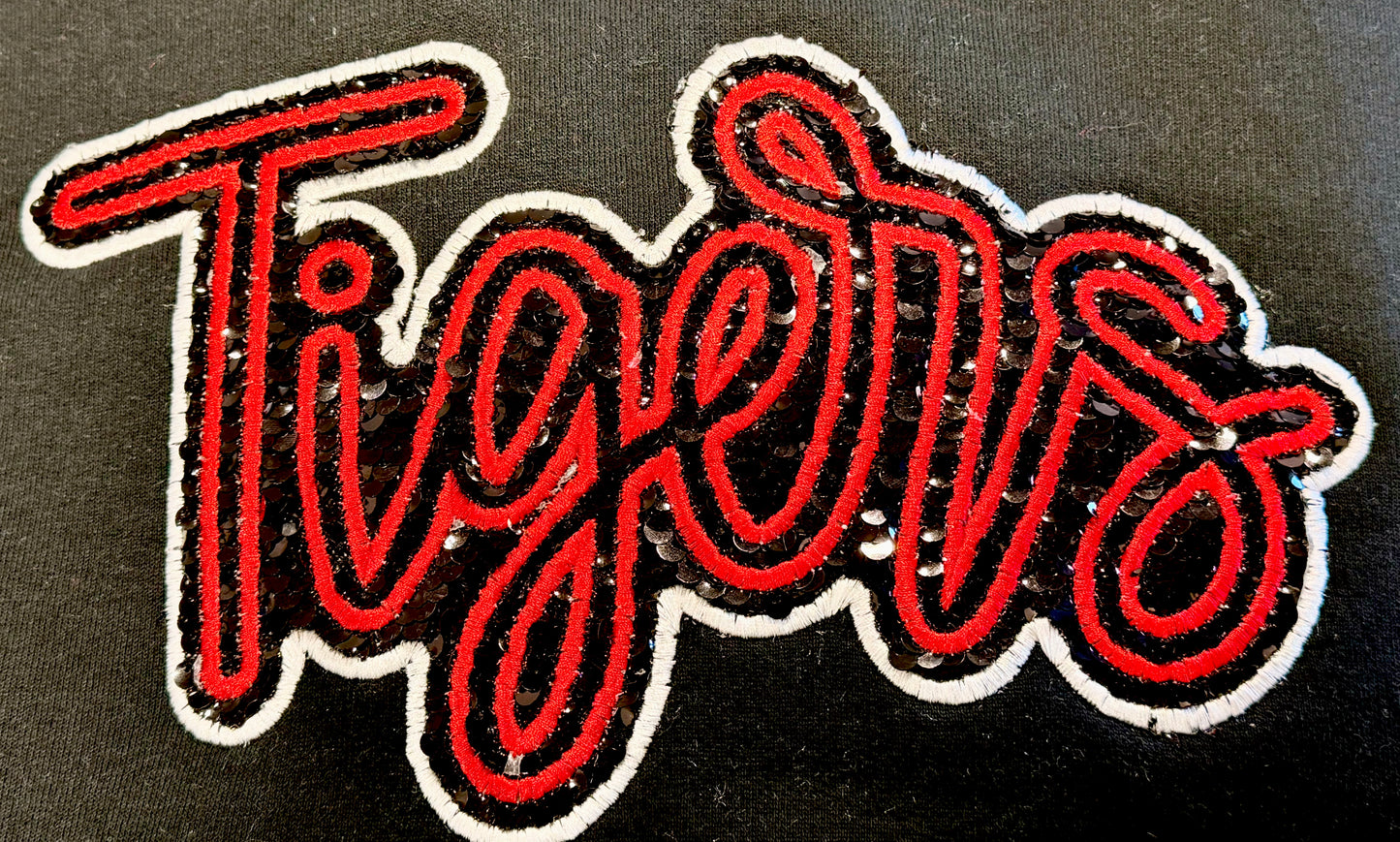 Tigers Double Sequin Applique Logo