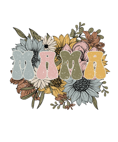 MaMa Retro Blue Sunflower Logo