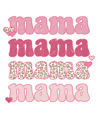 MaMa Stacked Distressed Pink Logo