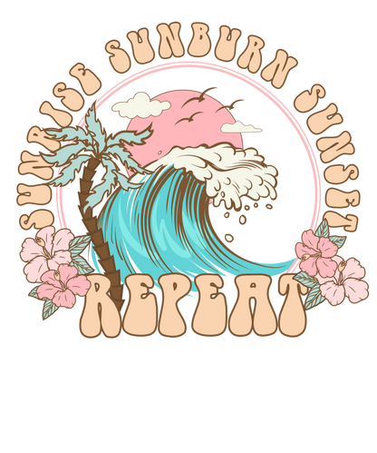 Sunrise Sunburn Sunset Repeat Logo