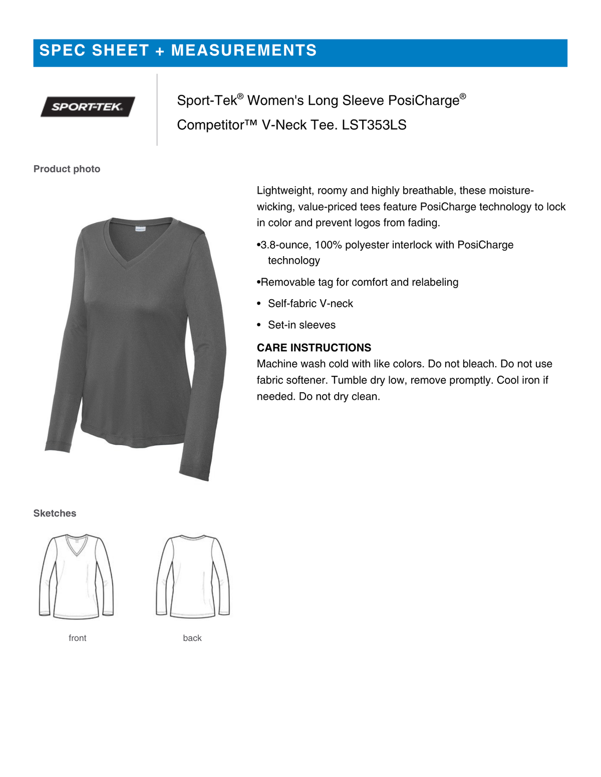 CRESWELL SOCCER-WOMENS LONG SLEEVED COMPETITOR V-NECK RED TEE DESIGN #2