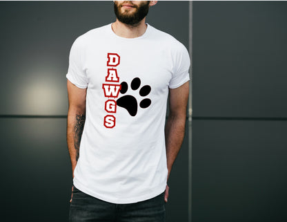 Vertical Dawgs And Paw Print