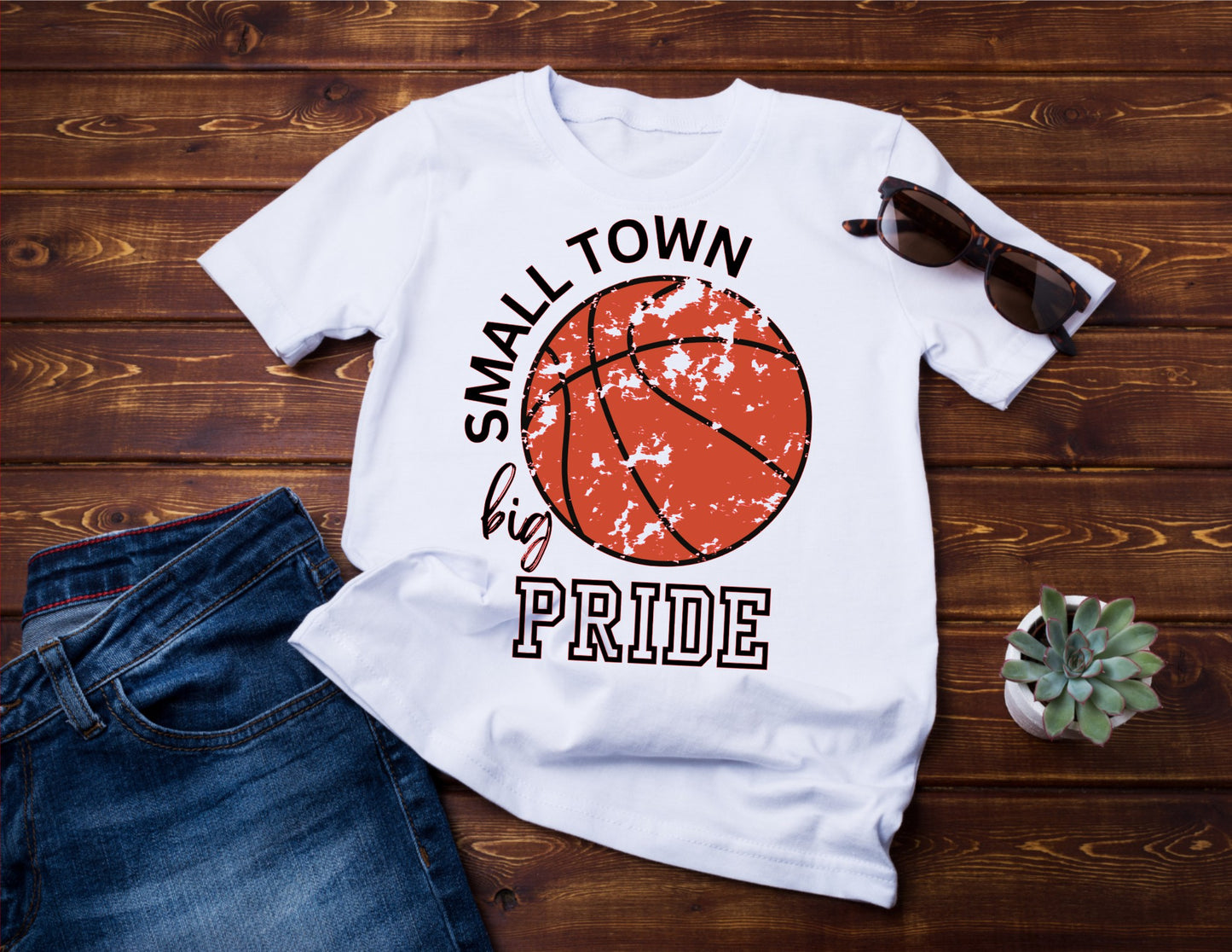 Small Town Big Pride Basketball Logo
