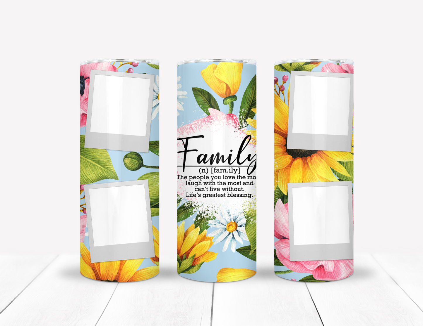 Yellow Daisy Print Custom Picture Tumbler