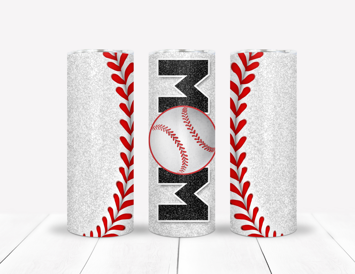 Mom Glitter Look Baseball Tumbler