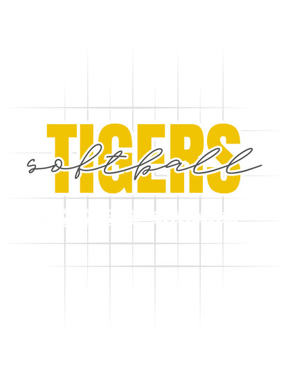 Tigers Softball Bat Logo Tee