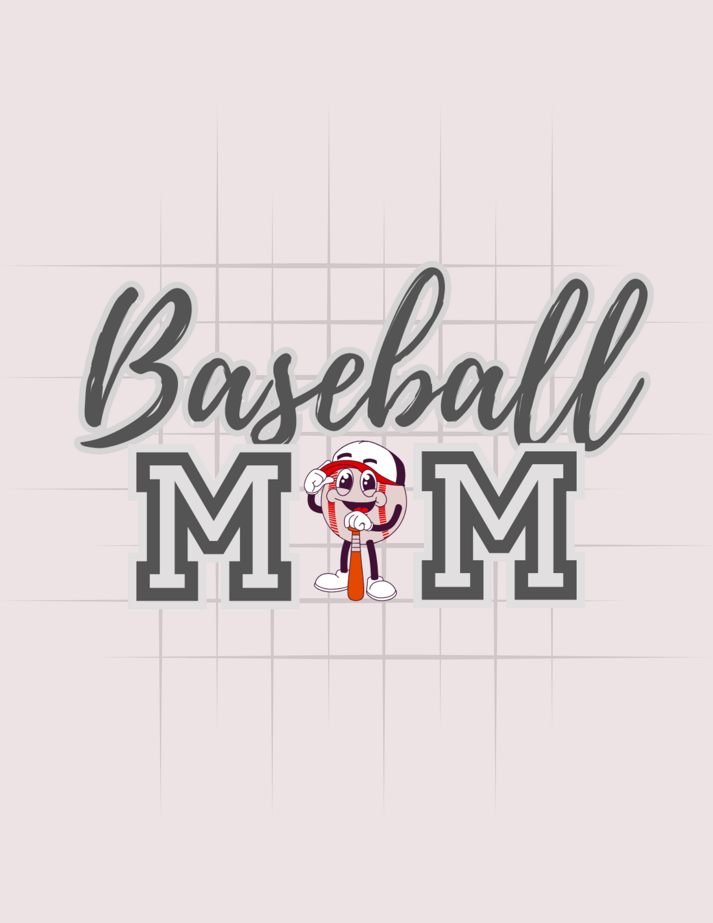 Baseball Mom with Retro Figure Tee