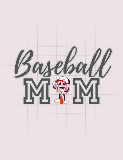 Baseball Mom with Retro Figure Tee