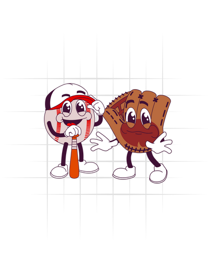 Retro Baseball and Mitt Tee