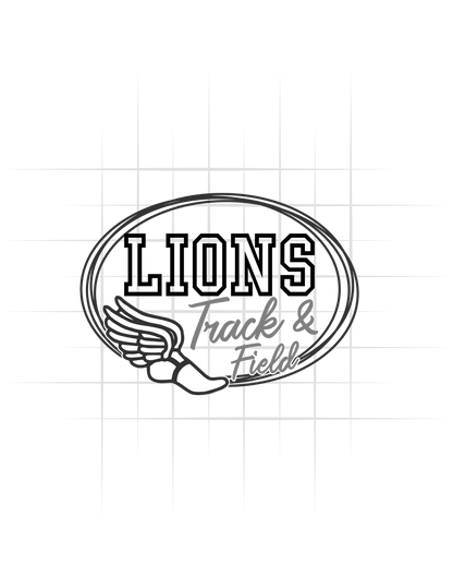 Lions Track And Field Oval Logo Tee