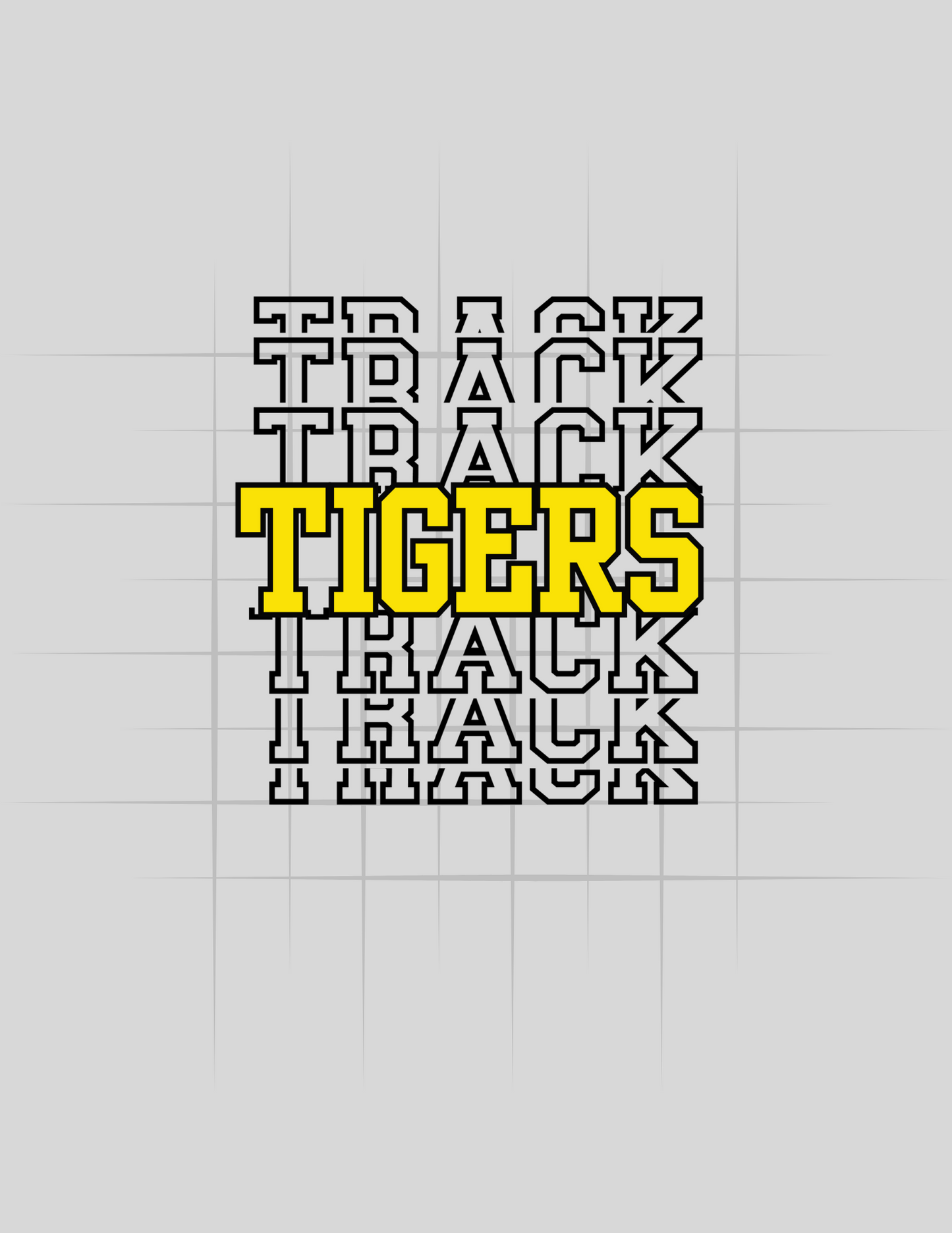 Tigers  Stacked In Black Track Tee