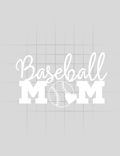 Baseball Mom White Logo Tee