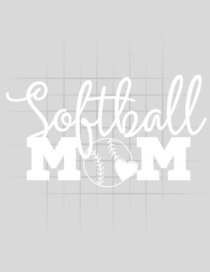 Softball Mom White Logo Tee