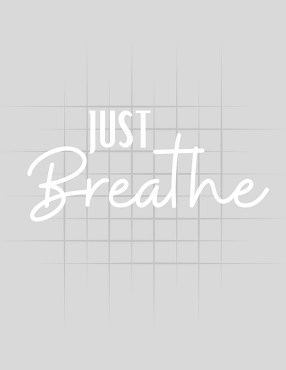 Just Breathe White Logo Tee With Sleeve Logo