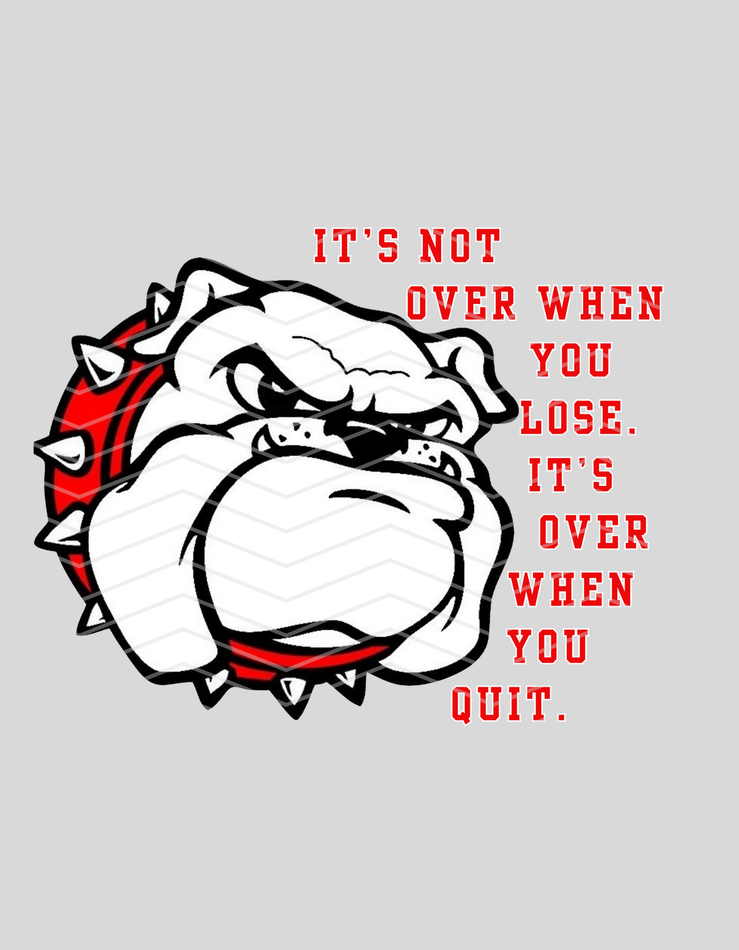 It's Not Over Bulldogs Logo-Red
