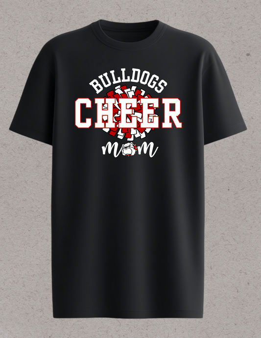 Bulldogs Cheer Mom Logo in White