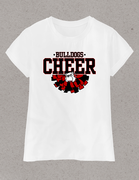 Bulldogs Cheer Logo in Black and Red