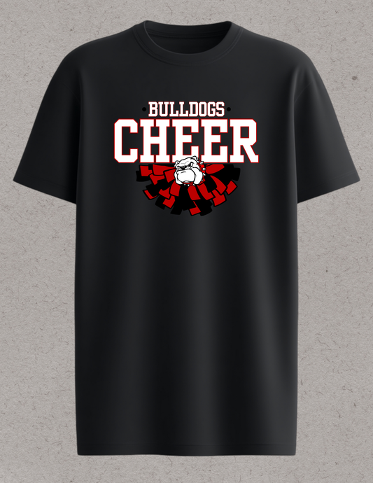 Bulldogs Cheer Logo in White and Red